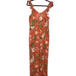 Xhiliration Orange Sleeveless Jumpsuit